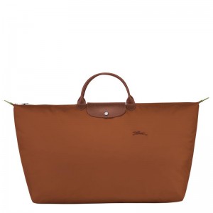 Longchamp Le Pliage Green M Erkek Seyahat Çantası Kahverengi | 91857-VRQA