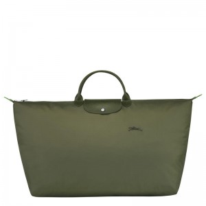 Longchamp Le Pliage Green M Erkek Seyahat Çantası Yeşil | 01357-XBPD