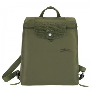 Longchamp Le Pliage Green M Erkek Sırt Çantası Yeşil | 85129-PVSD