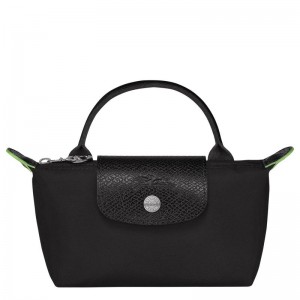 Longchamp Le Pliage Green with handle Erkek Kese Çanta Siyah | 19256-LZPE