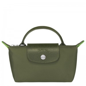 Longchamp Le Pliage Green with handle Erkek Kese Çanta Yeşil | 47651-TPAZ