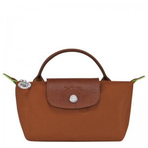 Longchamp Le Pliage Green with handle Kadın Kese Çanta Kahverengi | 36187-DPZX