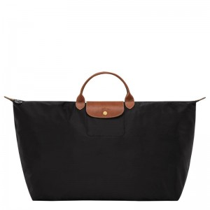 Longchamp Le Pliage Original M Erkek Seyahat Çantası Siyah | 43978-NBDA