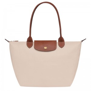 Longchamp Le Pliage Original M Kadın Tote Çanta Beyaz | 18230-VKSD