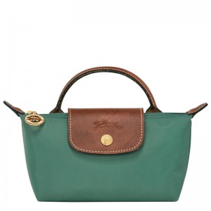 Longchamp Le Pliage Original with handle Kadın Kese Çanta Yeşil | 01685-XOGT