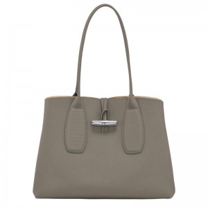 Longchamp Roseau L Kadın Tote Çanta Gri | 36729-KSHL