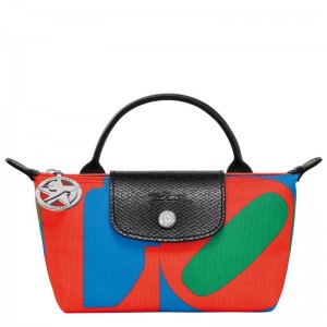 Longchamp x Robert Indiana Erkek Kese Çanta Red/Navy | 32965-YFMU