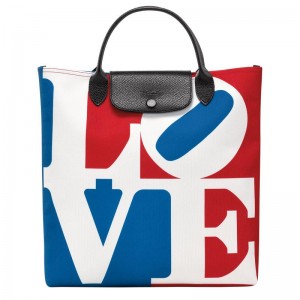 Longchamp x Robert Indiana L Erkek El Çantası Beyaz | 69583-ACFO