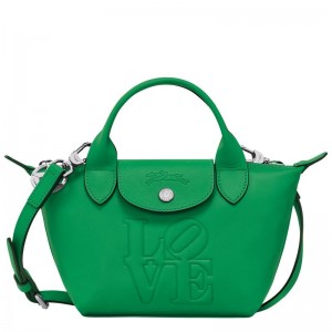 Longchamp x Robert Indiana XS Erkek El Çantası Yeşil | 90618-CAPG