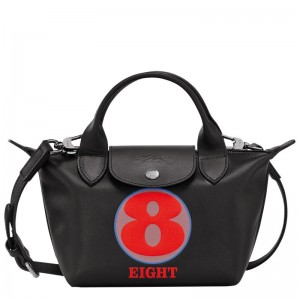 Longchamp x Robert Indiana XS Erkek El Çantası Siyah | 60257-CAZJ