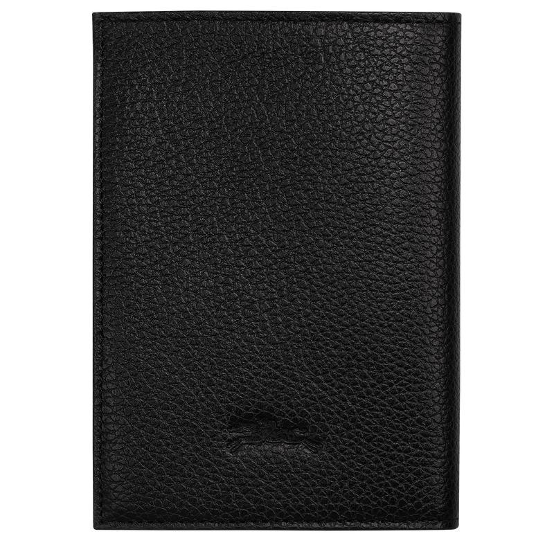 Longchamp Le Foulonné Passport cover Erkek Seyahat Çantası Siyah | 59610-MSFT