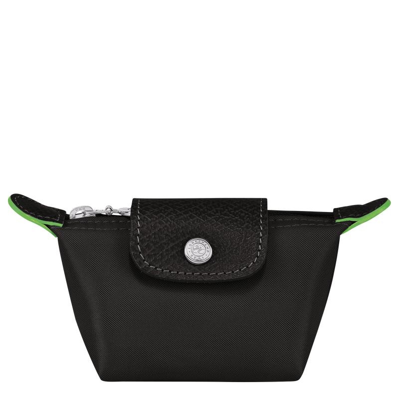 Longchamp Le Pliage Green Erkek Bozuk Para Cüzdanı Siyah | 06351-JYED