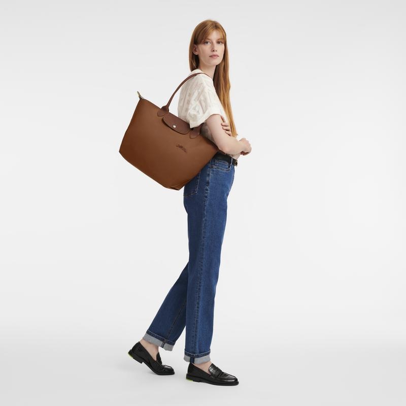 Longchamp Le Pliage Green L Kadın Tote Çanta Kahverengi | 73164-QZLB