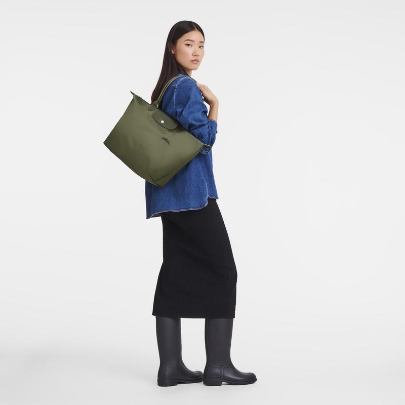 Longchamp Le Pliage Green L Kadın Tote Çanta Yeşil | 92081-ZMAK