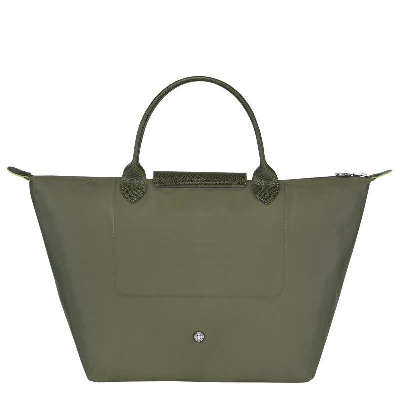 Longchamp Le Pliage Green M Kadın El Çantası Yeşil | 74892-CRKW