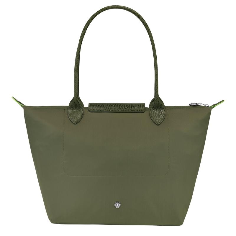 Longchamp Le Pliage Green M Kadın Tote Çanta Yeşil | 51023-WZTU