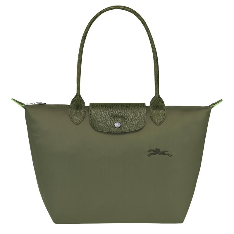 Longchamp Le Pliage Green M Kadın Tote Çanta Yeşil | 51023-WZTU