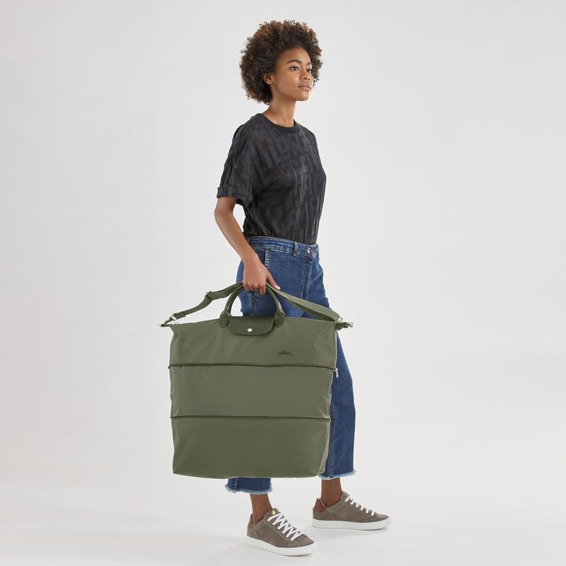 Longchamp Le Pliage Green expandable Erkek Seyahat Çantası Yeşil | 34159-FVGJ