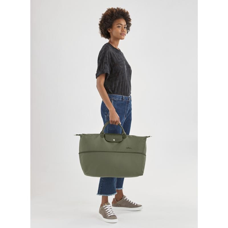 Longchamp Le Pliage Green expandable Kadın Seyahat Çantası Yeşil | 74820-WUOE