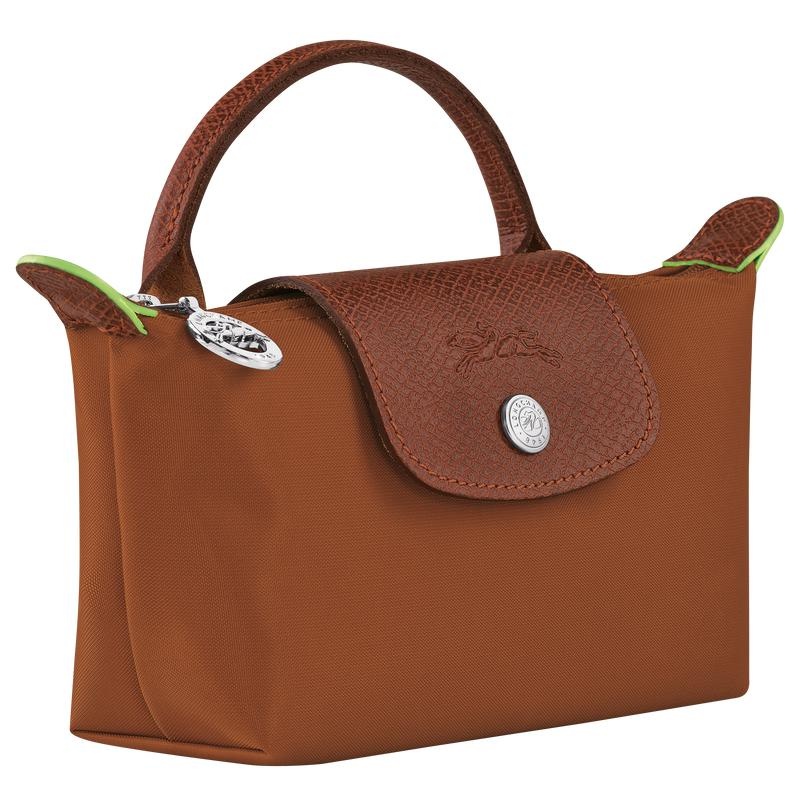 Longchamp Le Pliage Green with handle Erkek Kese Çanta Kahverengi | 85907-IAFP