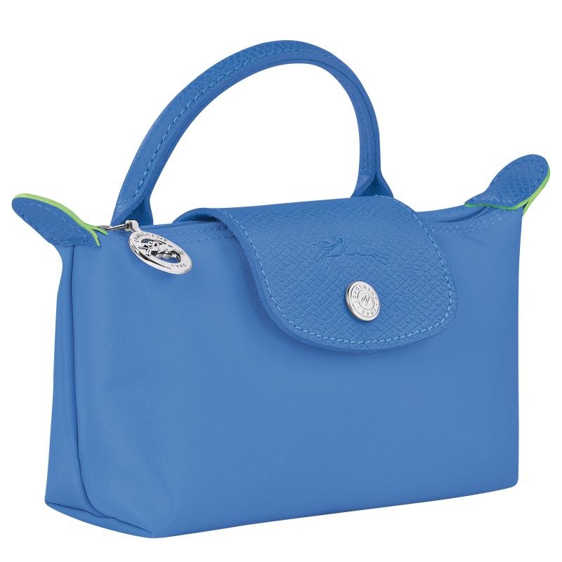 Longchamp Le Pliage Green with handle Erkek Kese Çanta Mavi | 49675-BIOM