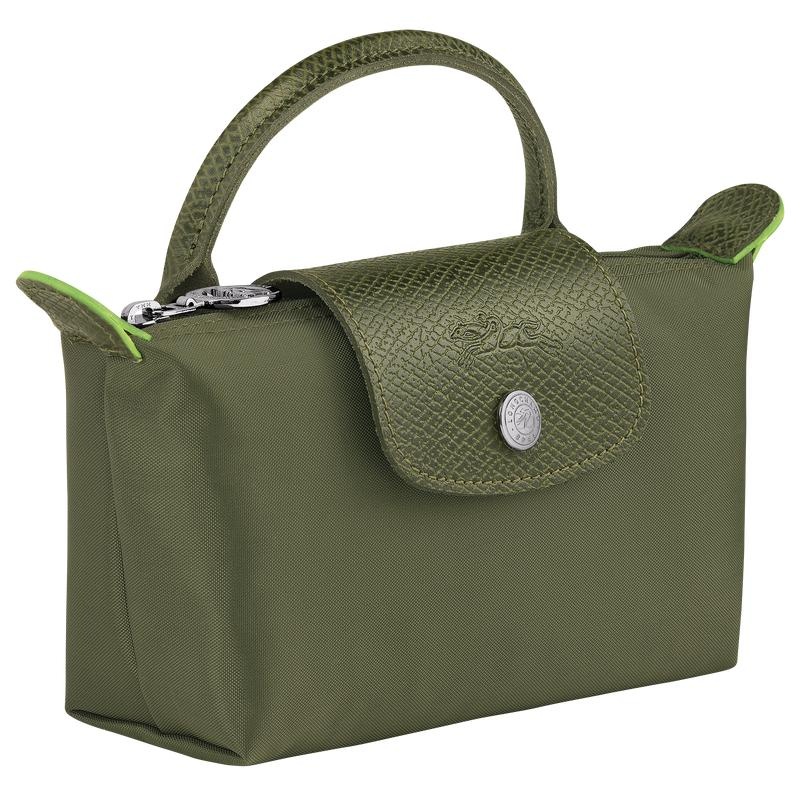 Longchamp Le Pliage Green with handle Erkek Kese Çanta Yeşil | 47651-TPAZ