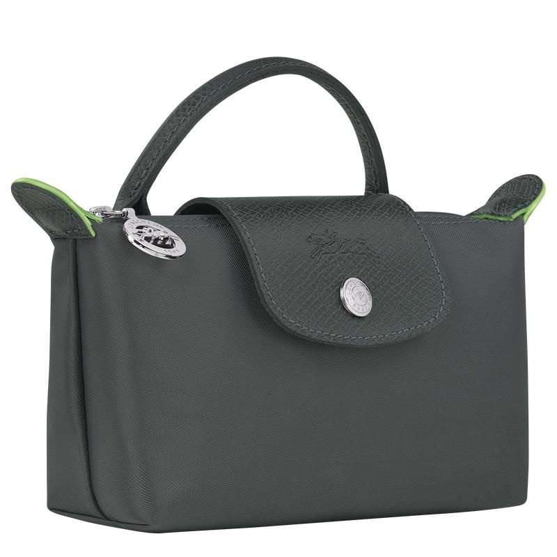 Longchamp Le Pliage Green with handle Kadın Kese Çanta Gri | 16948-BZTM