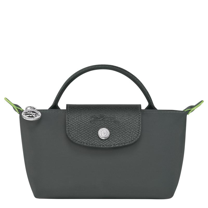 Longchamp Le Pliage Green with handle Kadın Kese Çanta Gri | 16948-BZTM