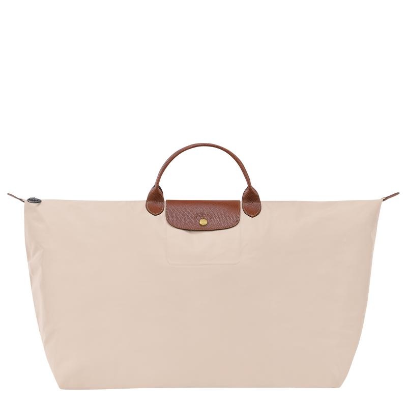 Longchamp Le Pliage Original M Kadın Seyahat Çantası Beyaz | 43510-LISV