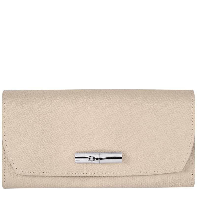 Longchamp Roseau Continental Kadın Cüzdan Beyaz | 45032-TFBY