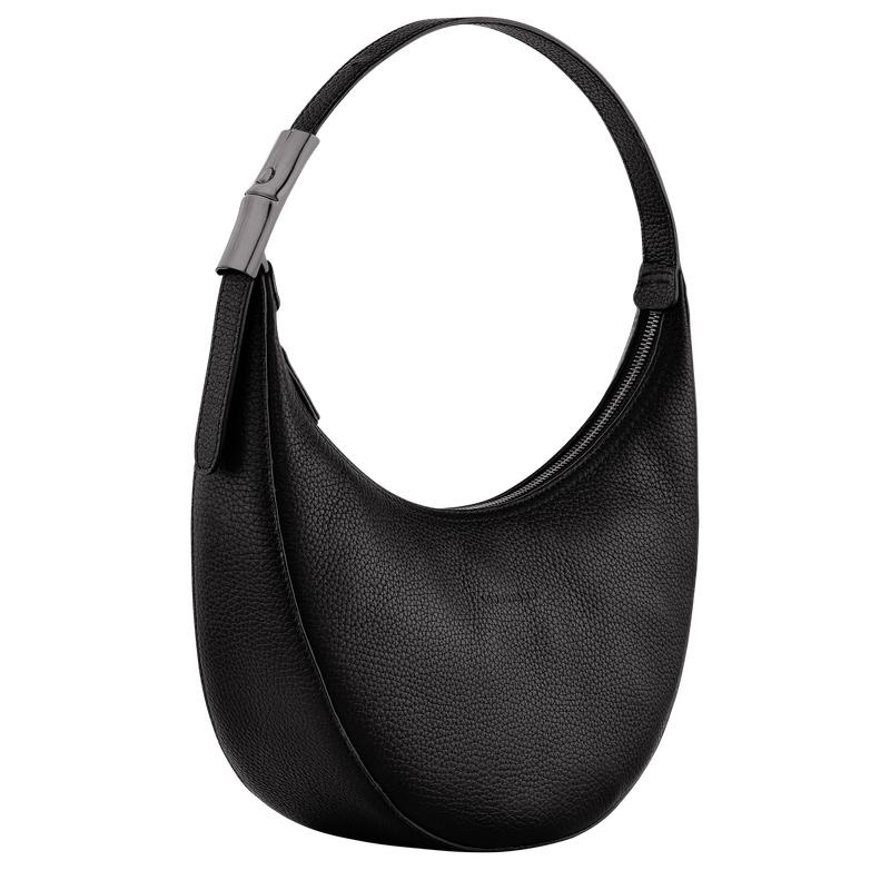 Longchamp Roseau Essential M Kadın Hobo Çanta Siyah | 51260-AMYV