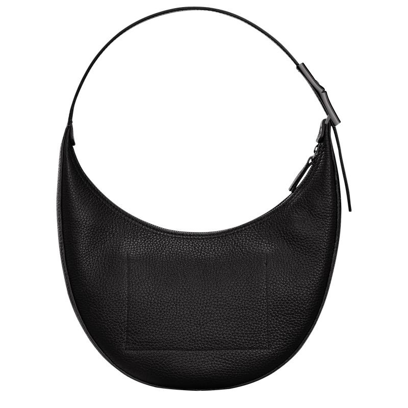 Longchamp Roseau Essential M Kadın Hobo Çanta Siyah | 51260-AMYV