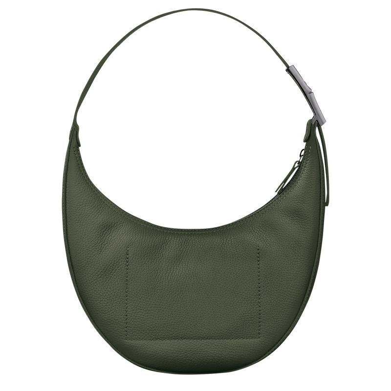 Longchamp Roseau Essential M Kadın Hobo Çanta Haki | 06872-KPFB