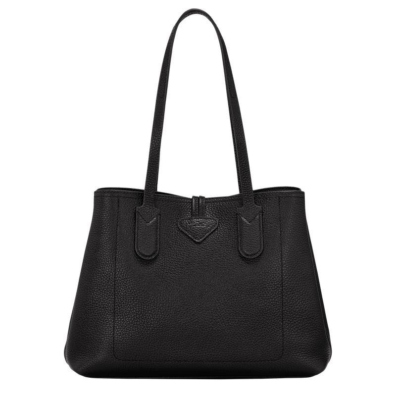 Longchamp Roseau Essential M Kadın Tote Çanta Siyah | 79658-RZKM