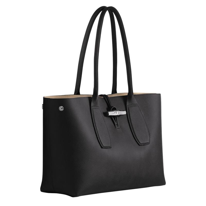 Longchamp Roseau L Kadın Tote Çanta Siyah | 05263-EVNP