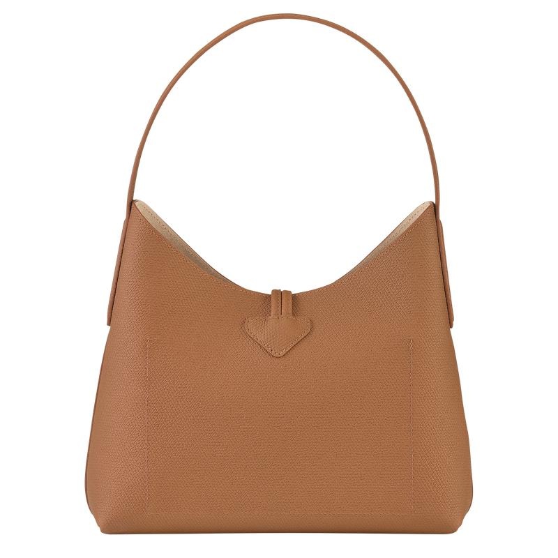 Longchamp Roseau M Kadın Hobo Çanta Kahverengi | 65427-WCZM