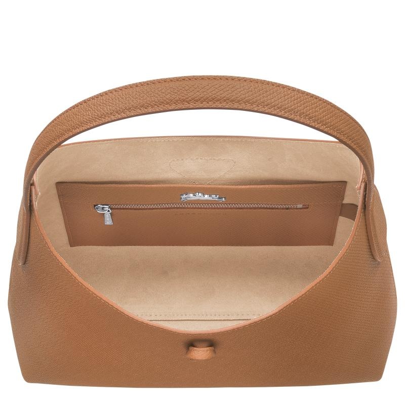 Longchamp Roseau M Kadın Hobo Çanta Kahverengi | 65427-WCZM