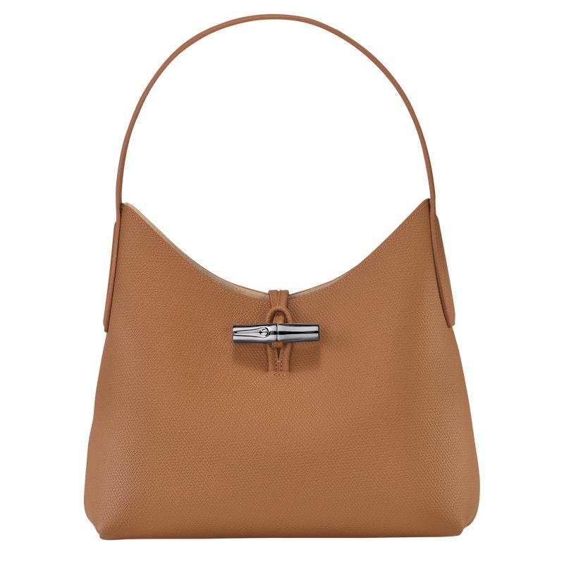 Longchamp Roseau M Kadın Hobo Çanta Kahverengi | 65427-WCZM