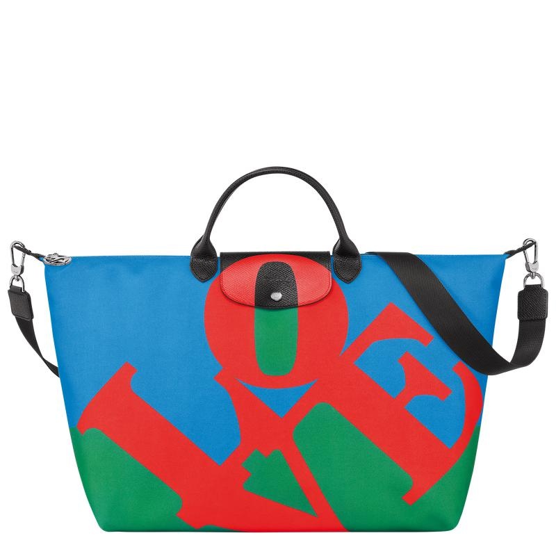 Longchamp x Robert Indiana Erkek Seyahat Çantası Red/Navy | 14350-FSRB