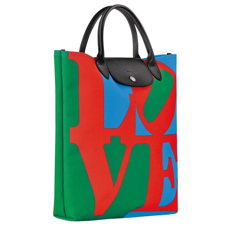 Longchamp x Robert Indiana L Kadın El Çantası Red/Navy | 61829-LFWV