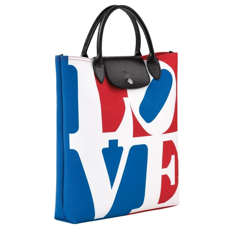 Longchamp x Robert Indiana L Kadın El Çantası Beyaz | 23176-QKCJ