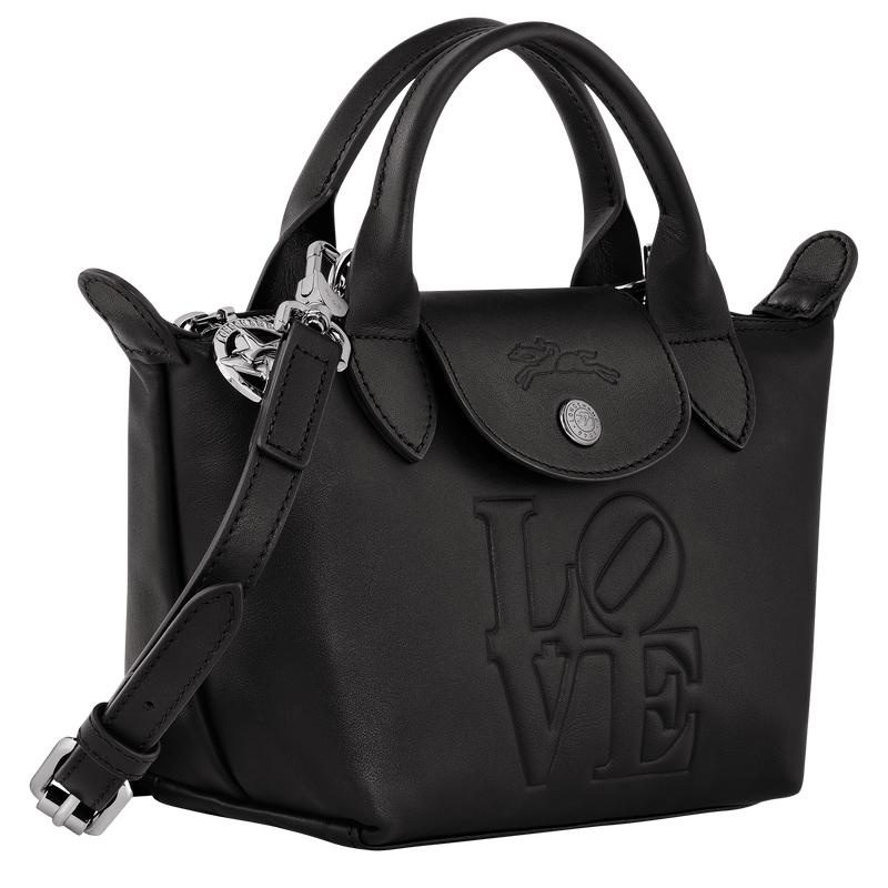 Longchamp x Robert Indiana XS Erkek El Çantası Siyah | 14576-FPYT