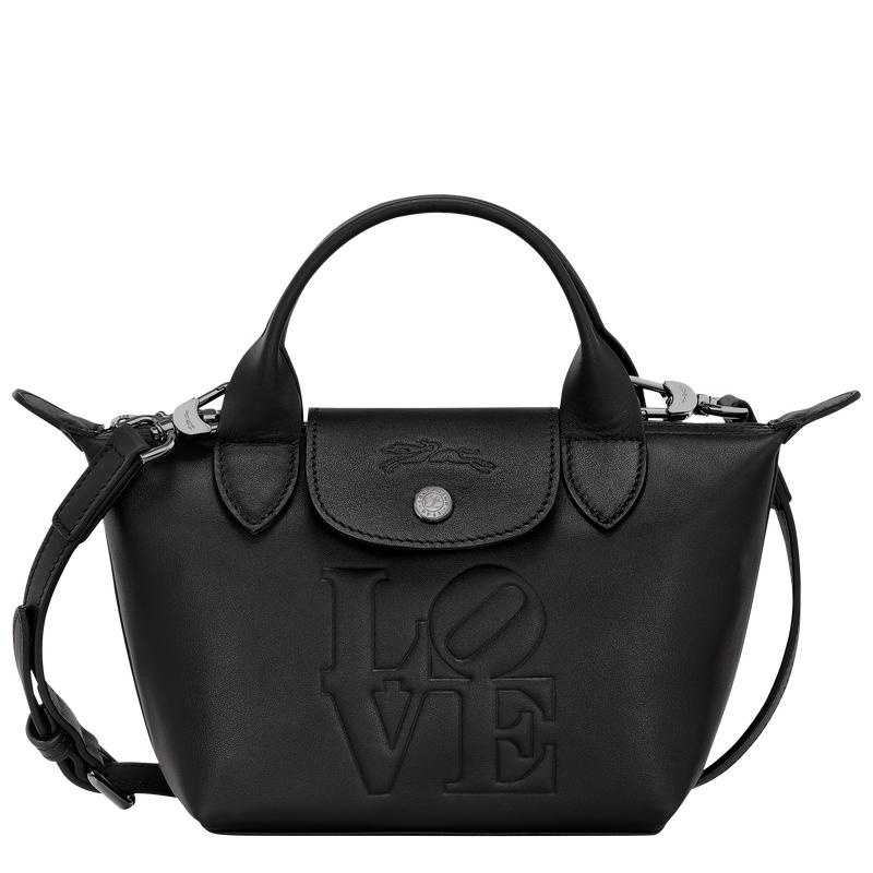 Longchamp x Robert Indiana XS Erkek El Çantası Siyah | 14576-FPYT