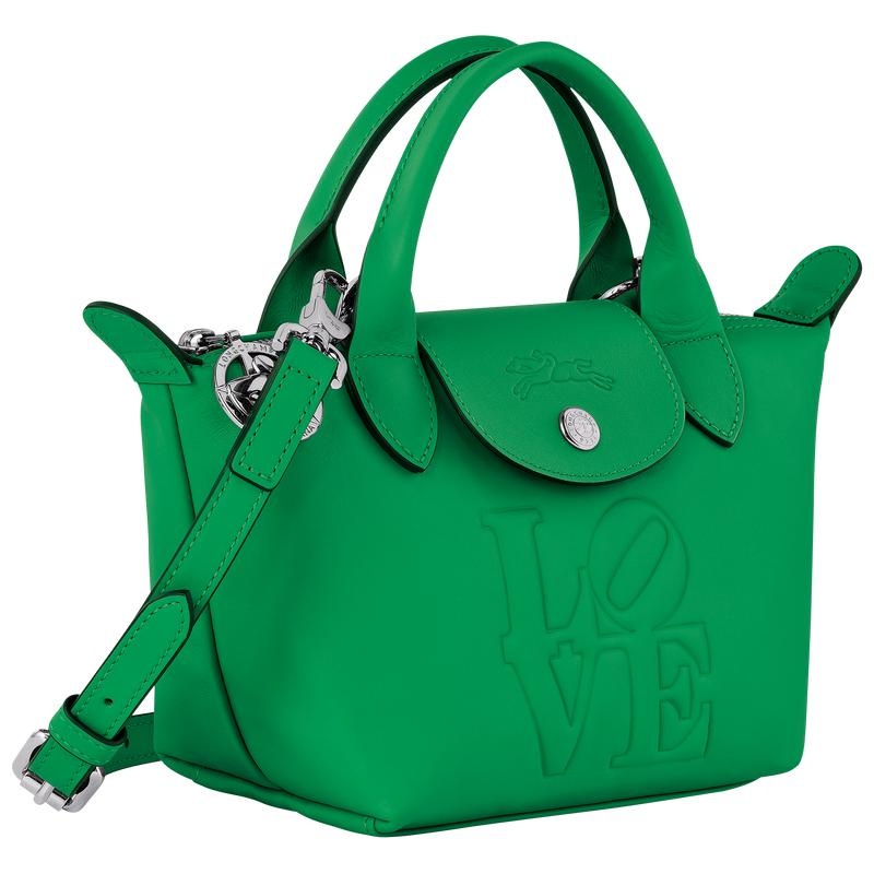 Longchamp x Robert Indiana XS Erkek El Çantası Yeşil | 90618-CAPG