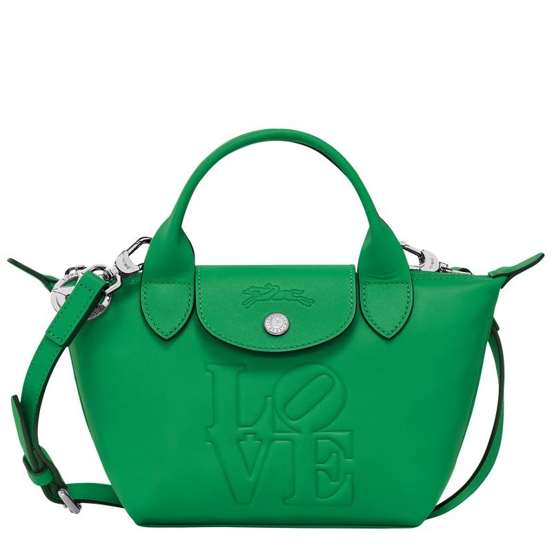 Longchamp x Robert Indiana XS Erkek El Çantası Yeşil | 90618-CAPG