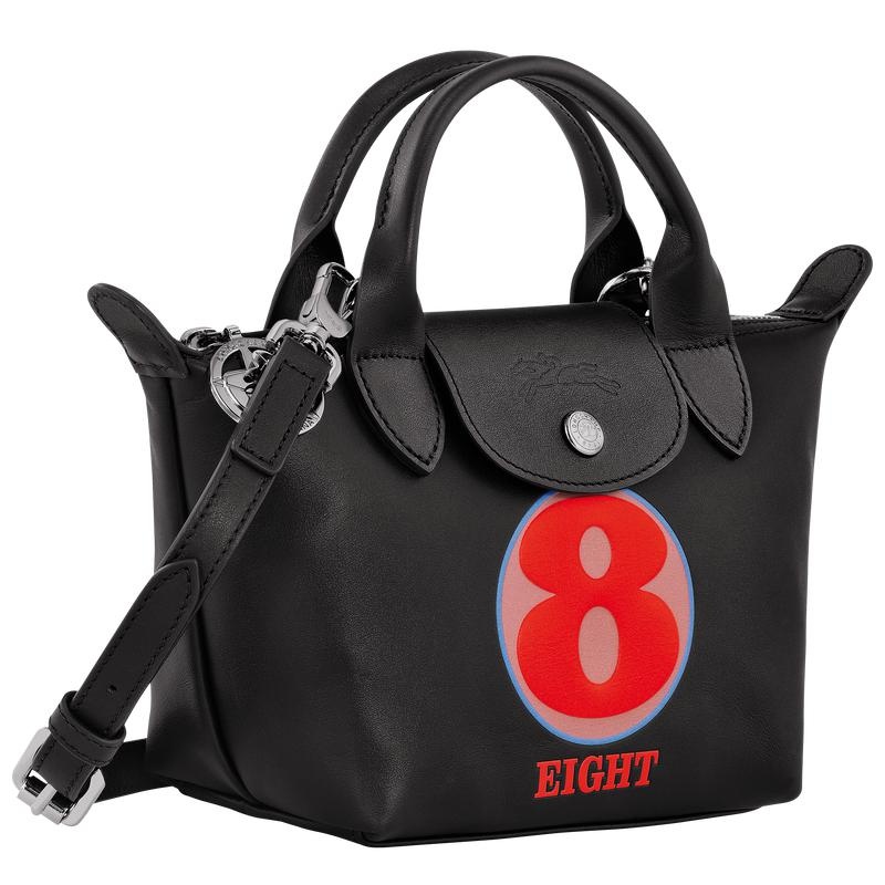 Longchamp x Robert Indiana XS Erkek El Çantası Siyah | 60257-CAZJ